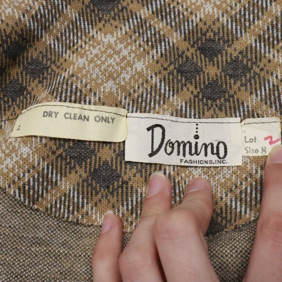 Domino Skirt Suit Womens 8 Gray Office Wear Secretary Dark Academia Vintage 70's - Picture 2 of 16